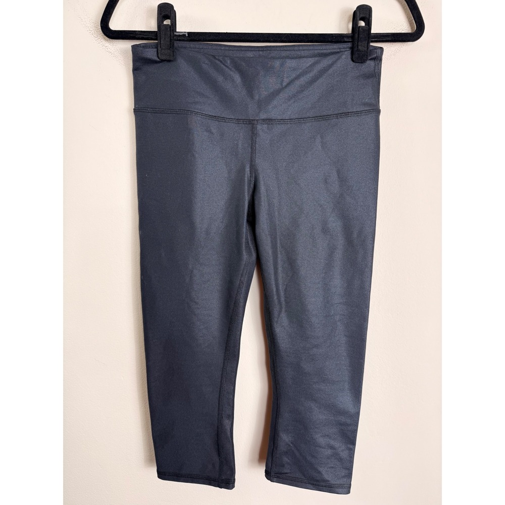 Alo Yoga Airbrush High Waisted Capri Leggings Shiney Black Size Small